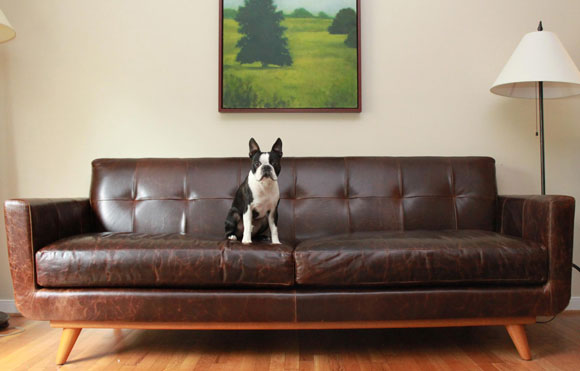 Mid Century Modern Leather Sofa