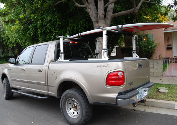 Securing paddle board discount in truck bed