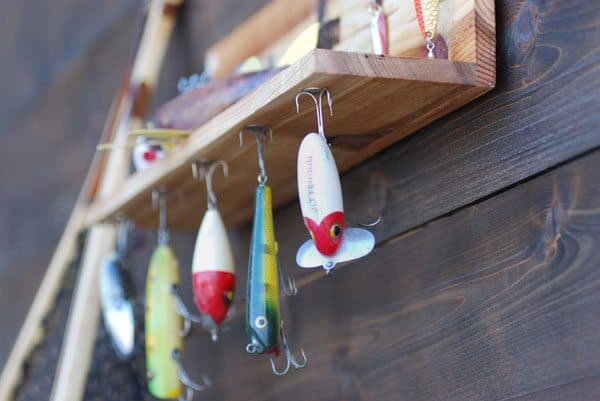 Magnetic Vintage Fishing Lure Display Shelf