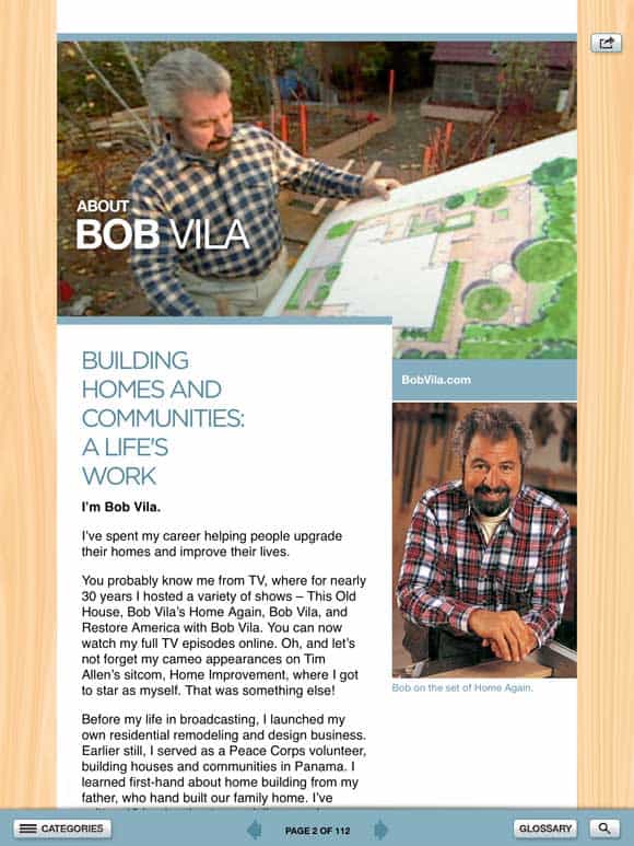 Bob Vila's Toolbox App for the iPad