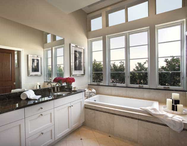 white bathroom windows