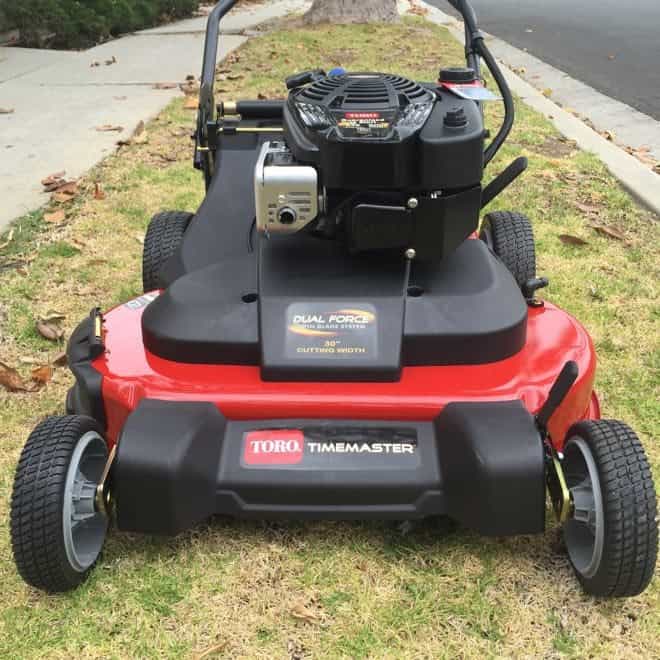 Double blade lawn discount mower