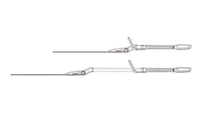 Design concept Husqvarna Ramus sketch of hedge trimmer handle in extended mode