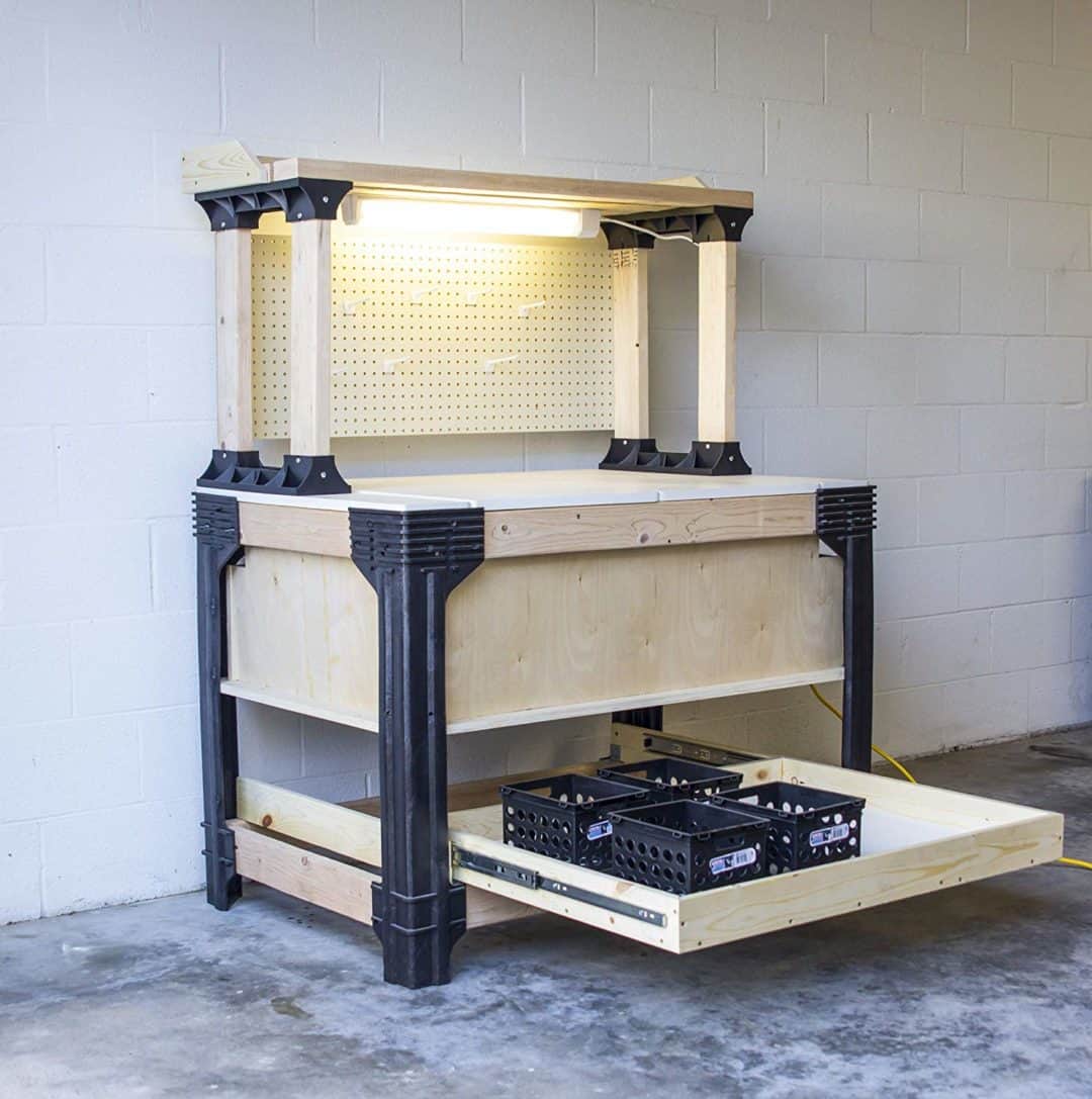 industrial wooden workbench