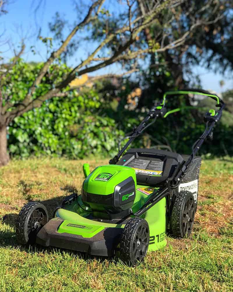 Greenworks cordless electric online lawn mower