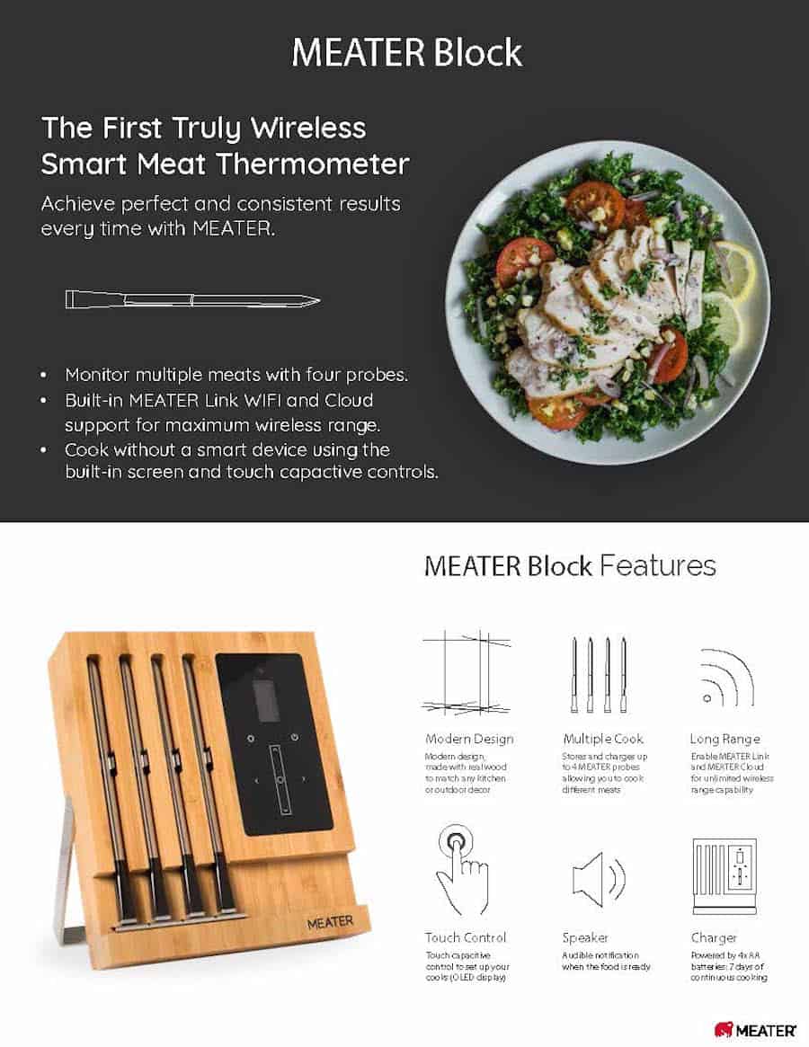  Wireless Meat Thermometer for Grilling and Smoking, Smart Meat  Thermometer Wireless with 164 Feet Long Range, Bluetooth Meat Thermometer  with Customized Target Temp, Estimated Cooking Time, 2 Probes: Home &  Kitchen