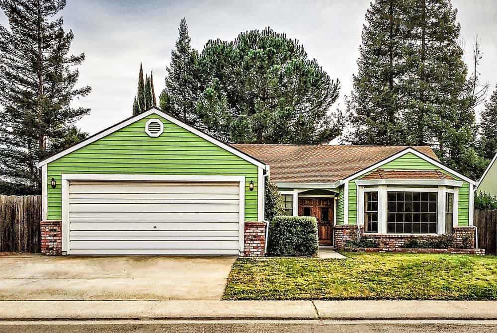 white metal garage door