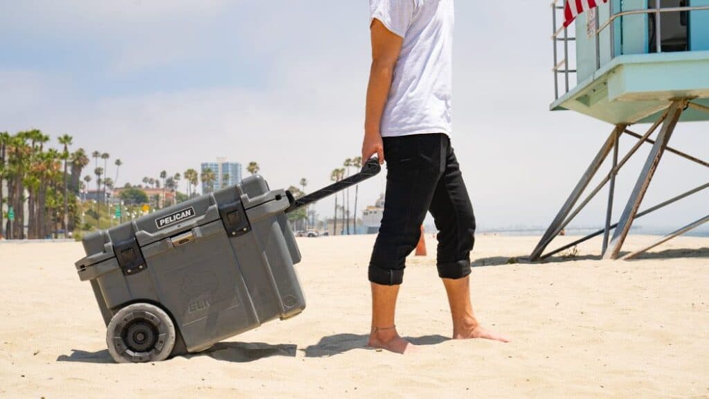 Pelican 55qt best sale wheeled cooler