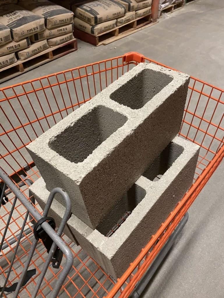 Cement block firewood discount rack