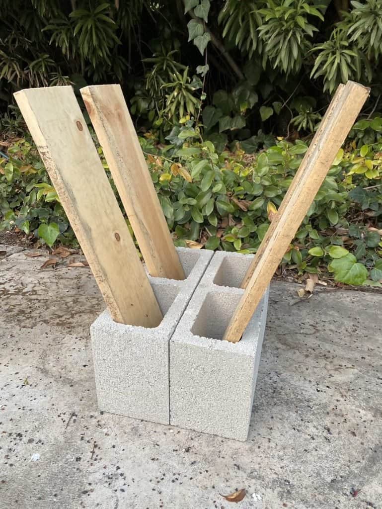 Cement block best sale wood rack