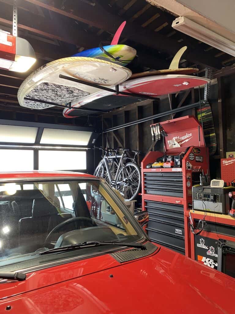 Surfboard garage storage sale