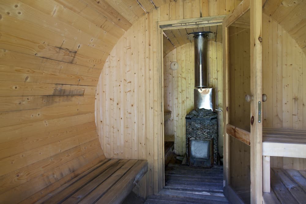 barrel sauna interior