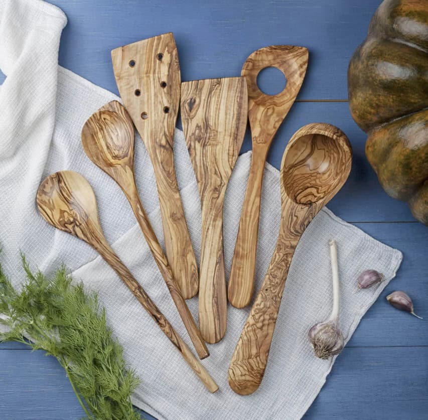 wooden kitchen utensils