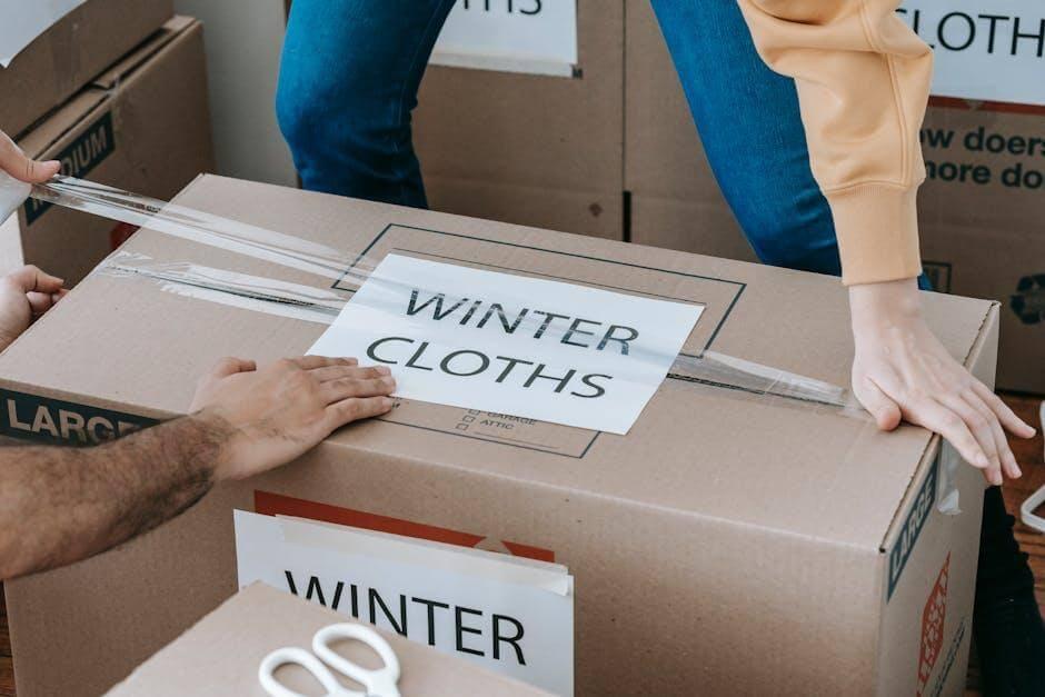 Woman packing a box for a DIY