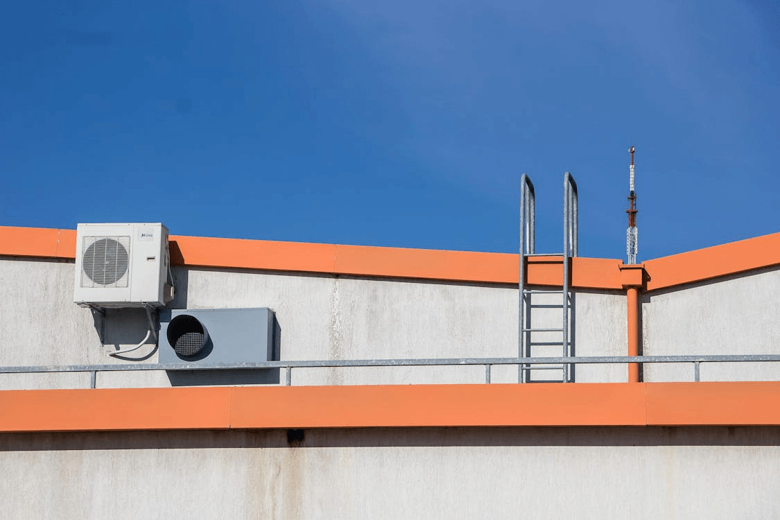 A security camera mounted on a wall with