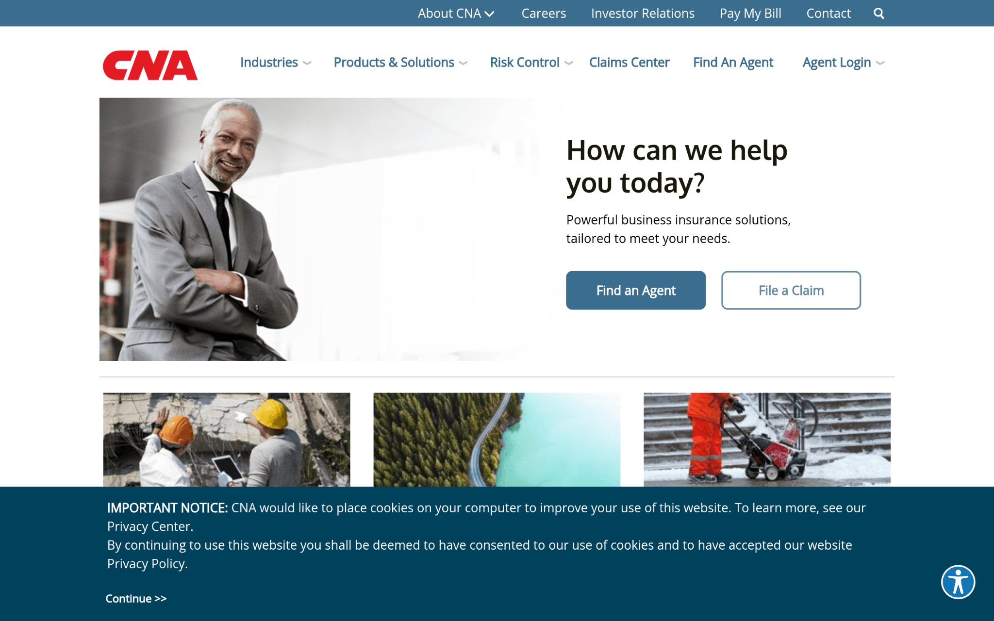 Screenshot of a website for an Arizona