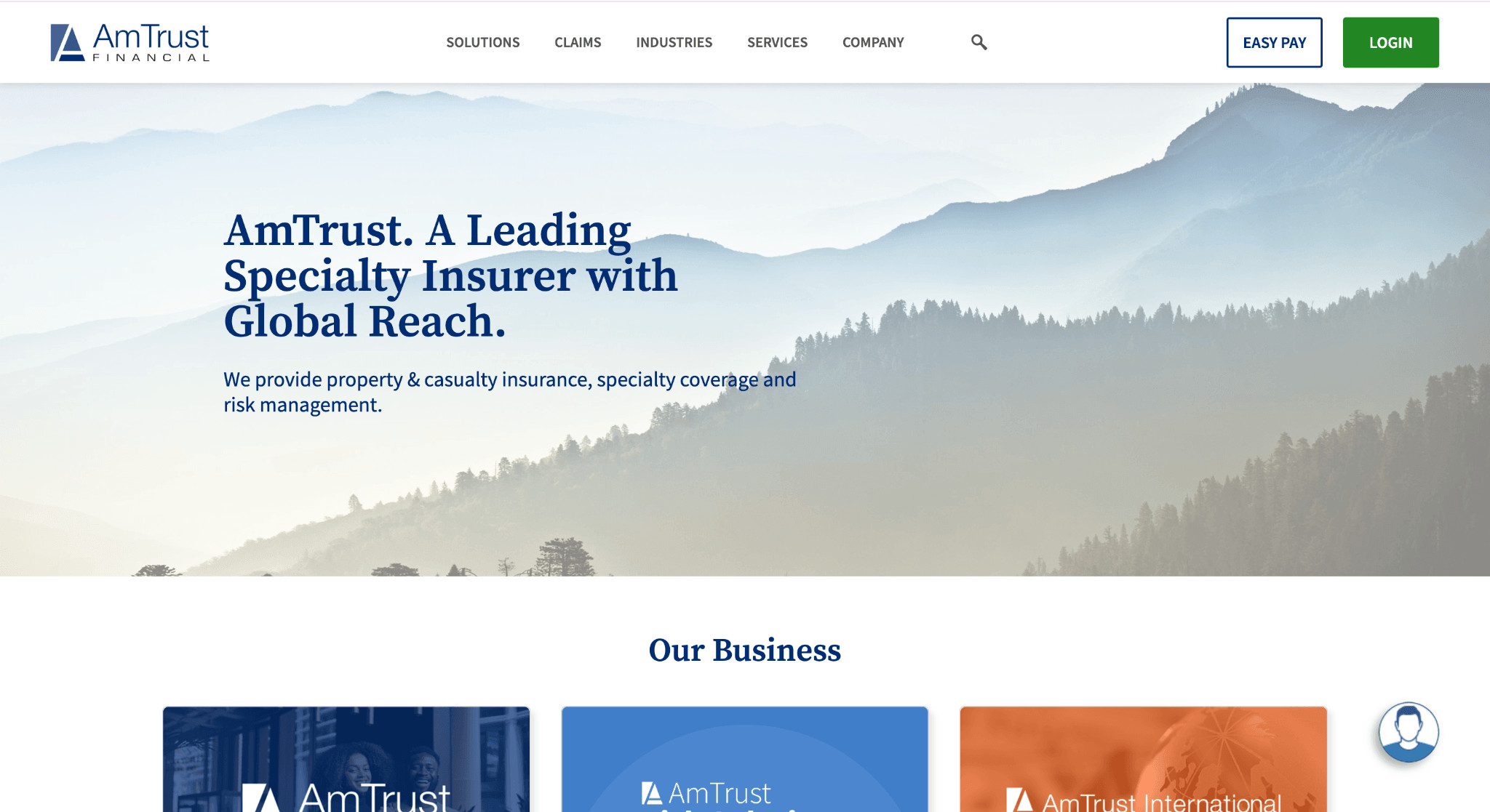 Website of an Arizona construction insurance provider with a desert