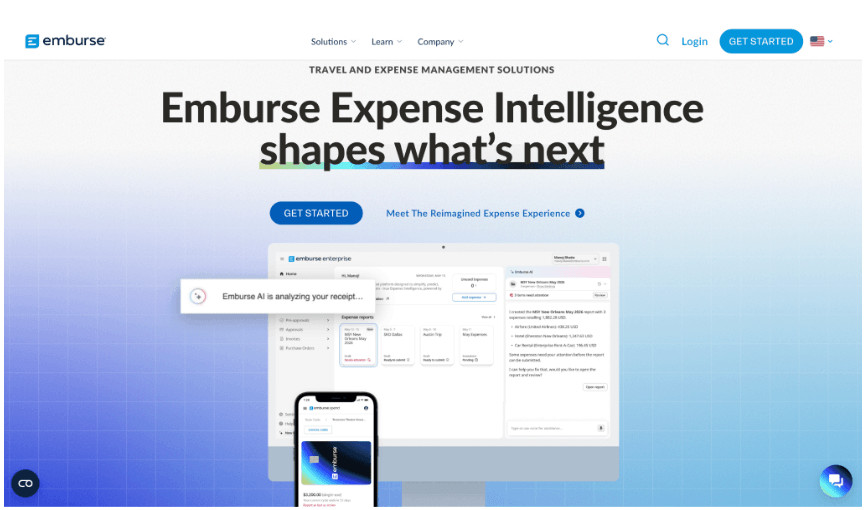 Top Tools for Construction Expense and Profit Management 6 Emburse: Best for employee reimbursements and receipt capture