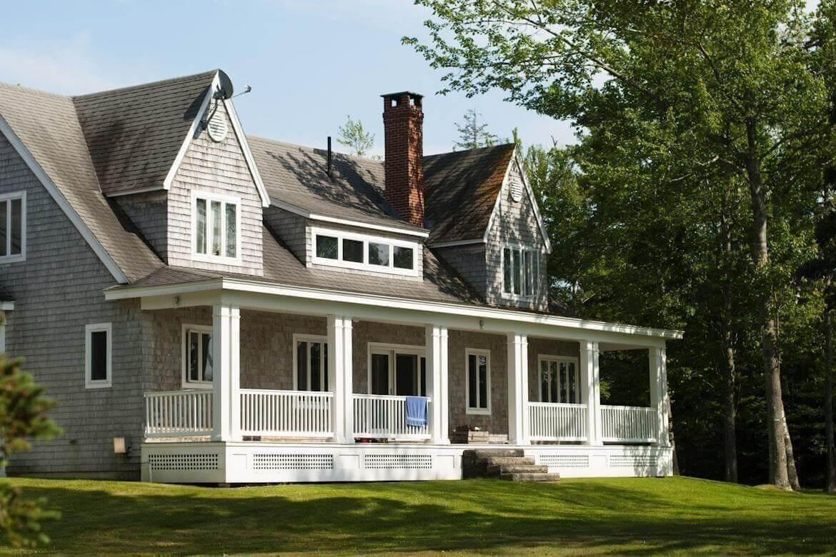 House with a front porch and a wraparound porch