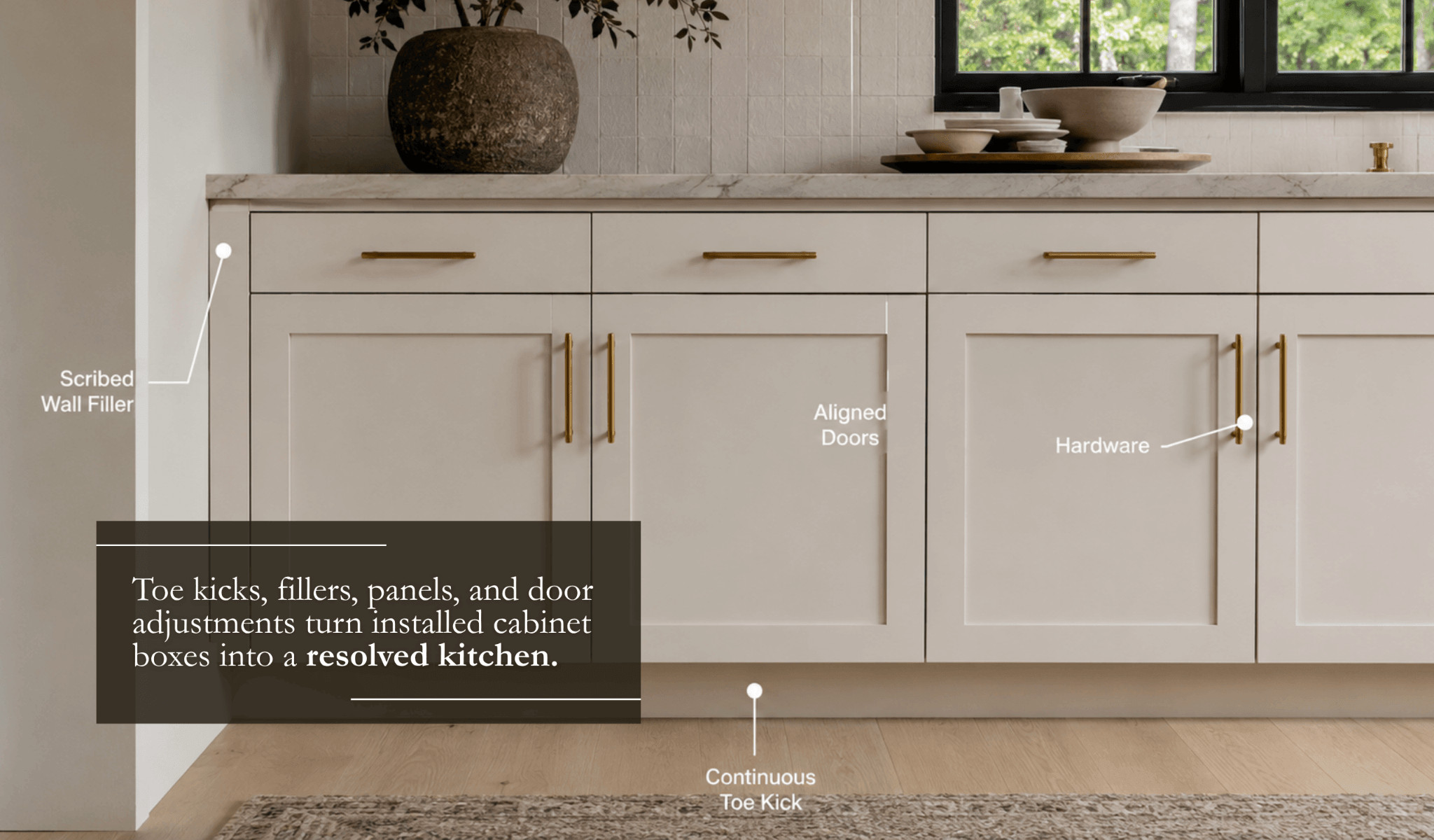 Installed kitchen cabinets