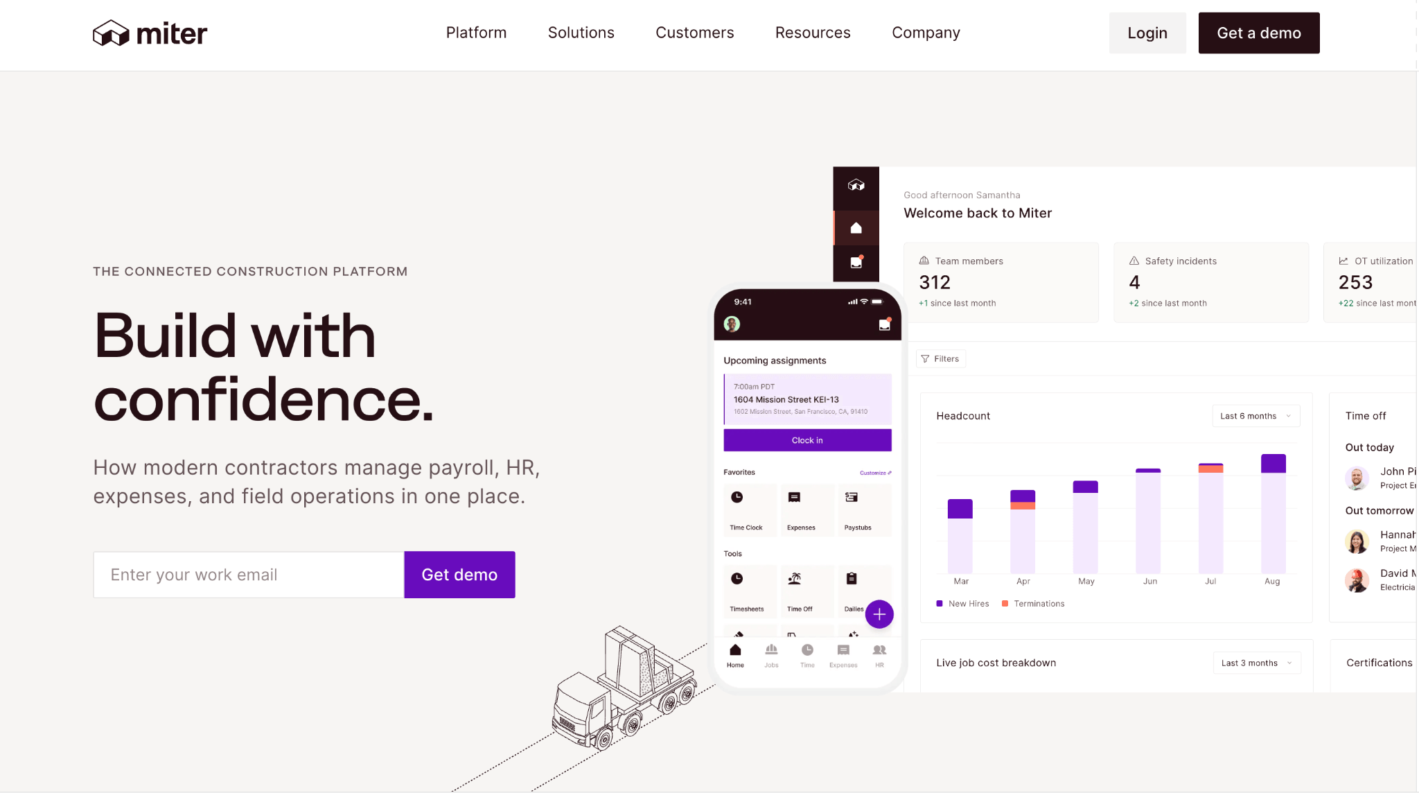Top Tools for Construction Expense and Profit Management 3 Miter: Best for integrated construction payroll with built-in job costing