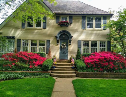 A beautiful house with a low-maintenance garden of