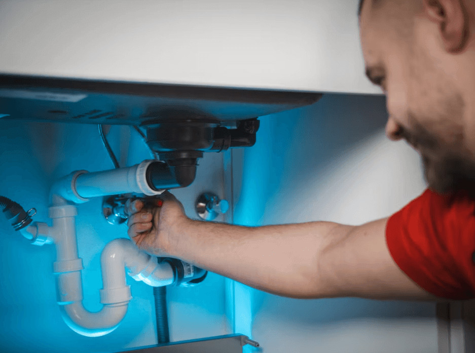 What New Hampshire's Cold Winters and Well Water Mean for Home Plumbing 1 Man working on a water heater, a