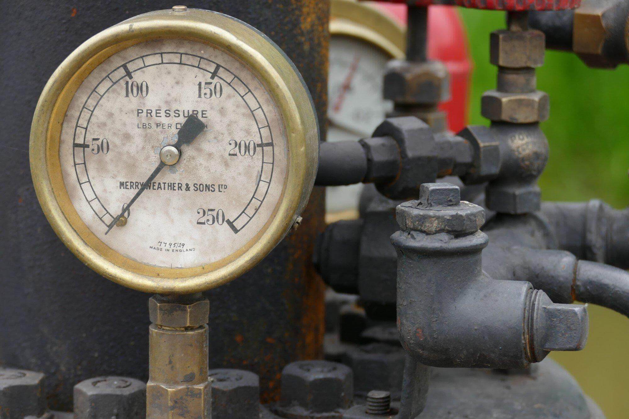 Pressure gauge on a home gas line