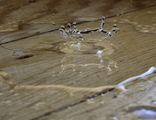 water drop falling into a puddle on a