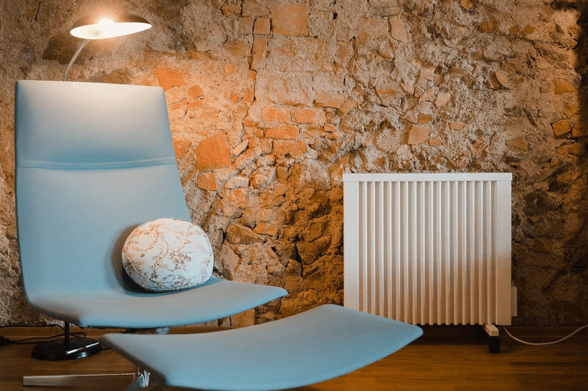 Modern chair with a decorative ball next