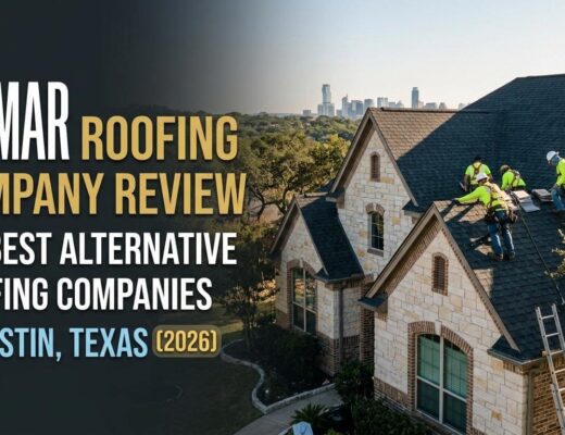 Ja-Mar Roofing Company Review & 3 Best Alternative Roofing Companies in Austin Texas (2026) 1 Two men working on a house roof in Austin