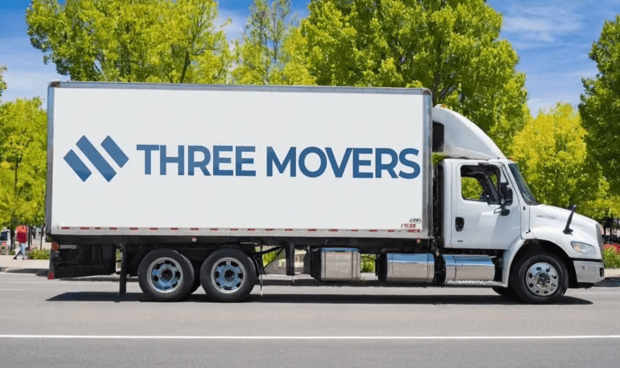 White semi-truck on a street, representing